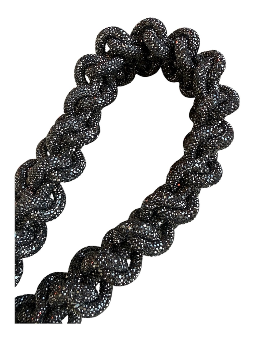 ROCKNOT Gunmetal Crystal Rhinestone Lace Chain 30" Shoulder Bag Strap NWT $140 - Picture 12 of 17